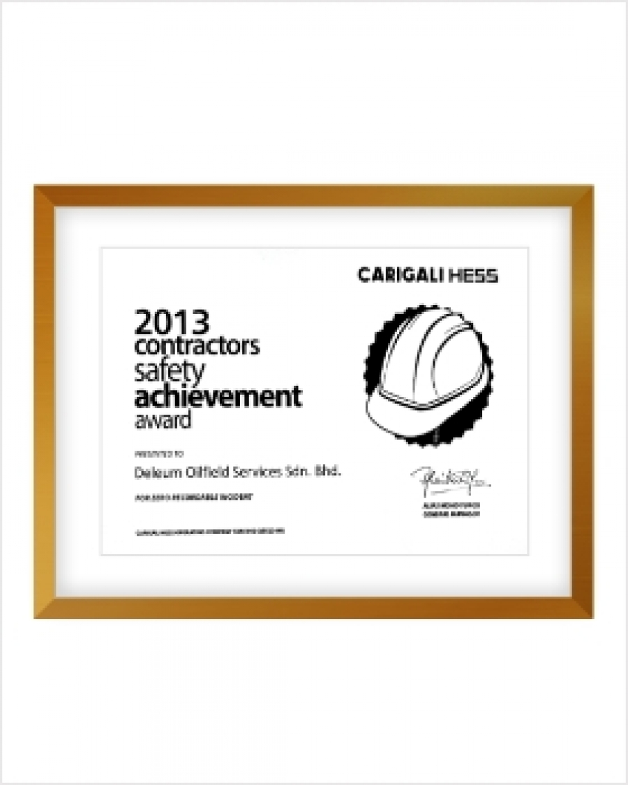 2013 Contractors Safety  Achievement Award